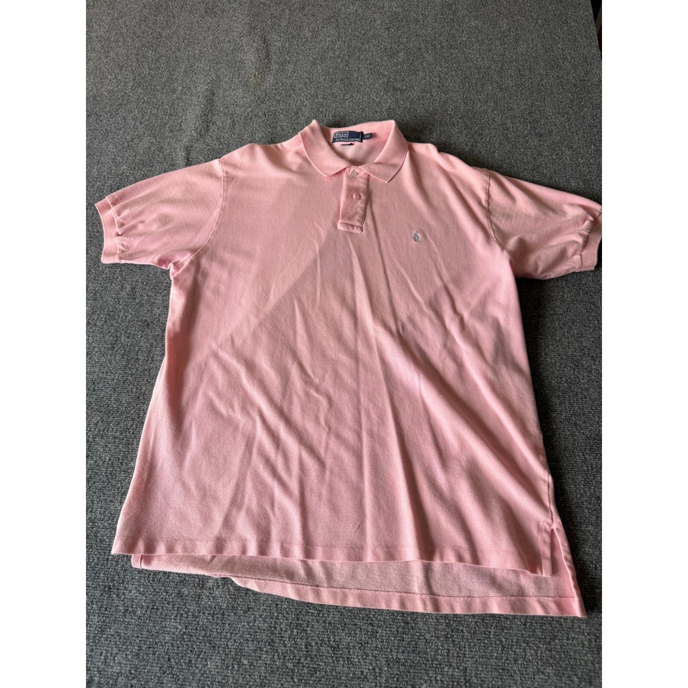 Polo Ralph Lauren Men XXL Pink Short Sleeve Cotton Pique Pony Logo Polo Shirt